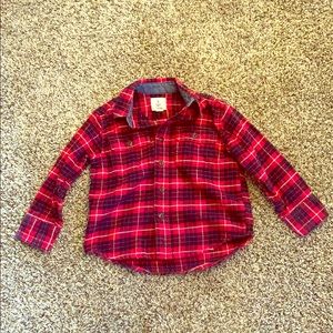 Land’s End Kids red plaid shirt great condition